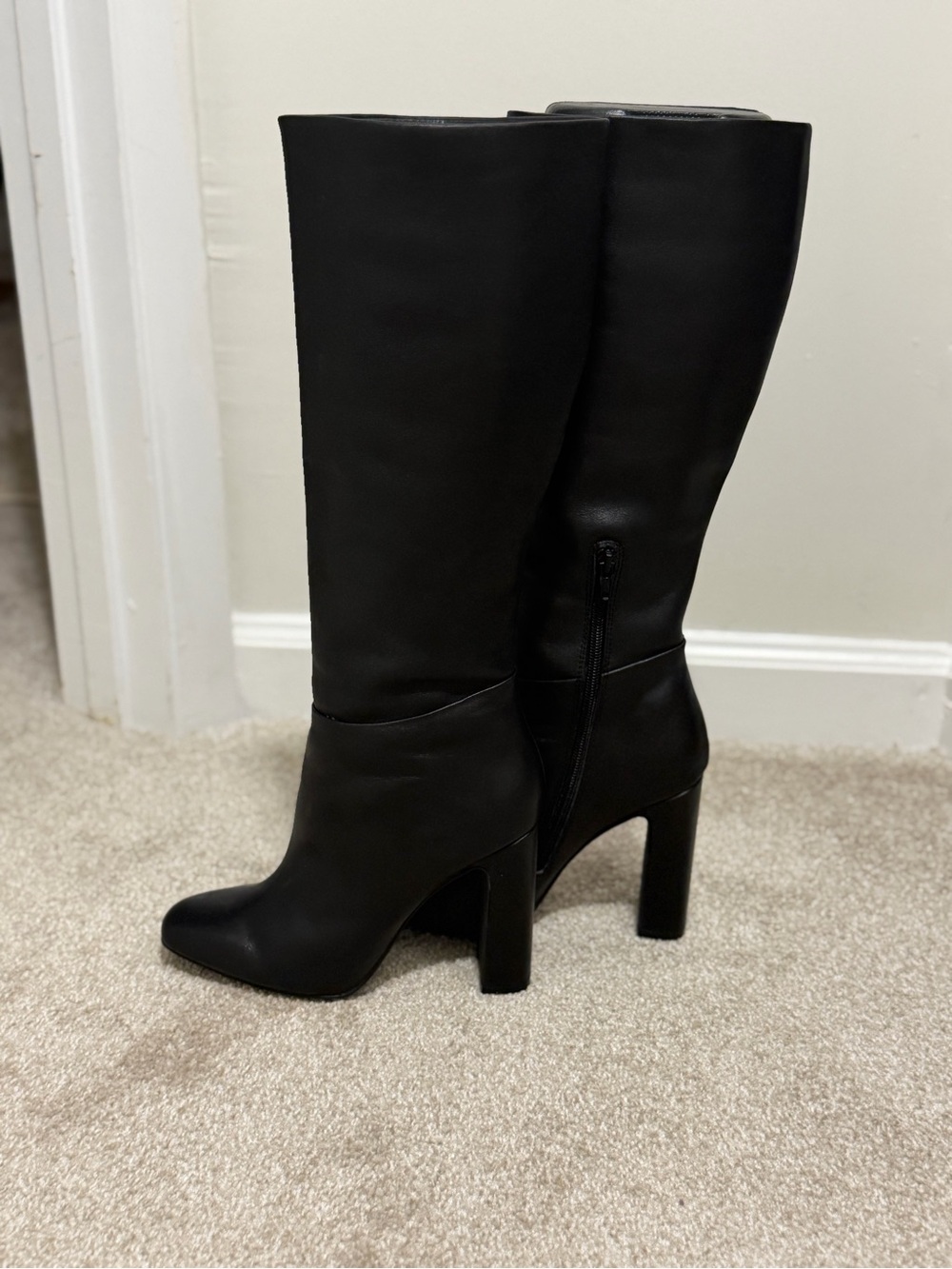 Steve Madden Black Knee-High Block Heel Boots